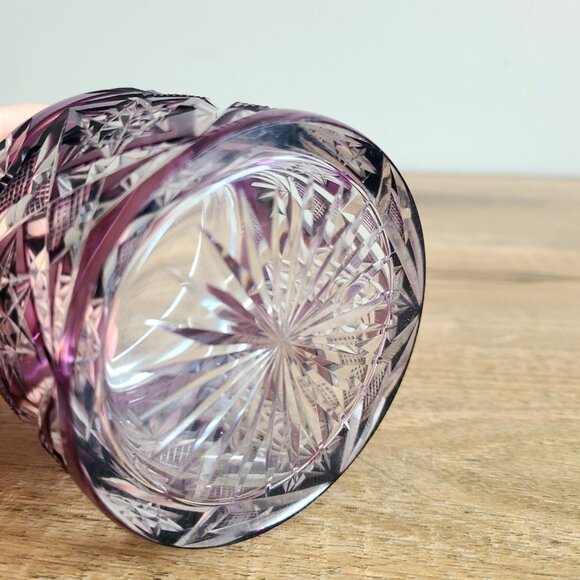 Purple crystal cut to clear container. - Picture 5 of 6